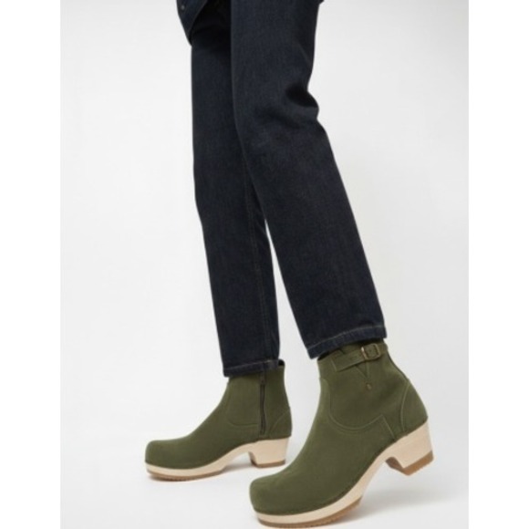 No.6 Store Olive Green Nubuck Leather Buckle Clog Boots EU 35 - Picture 2 of 9